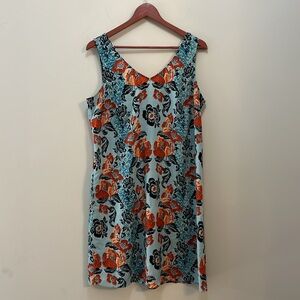 CAbi Maya Dress Floral Tropical Vacation MIDI Women’s Large